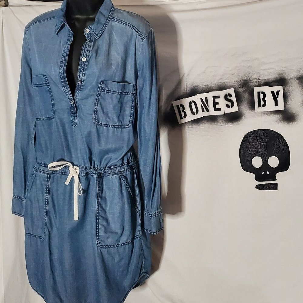 Lou & Grey Denim Shirt Dress Sz M